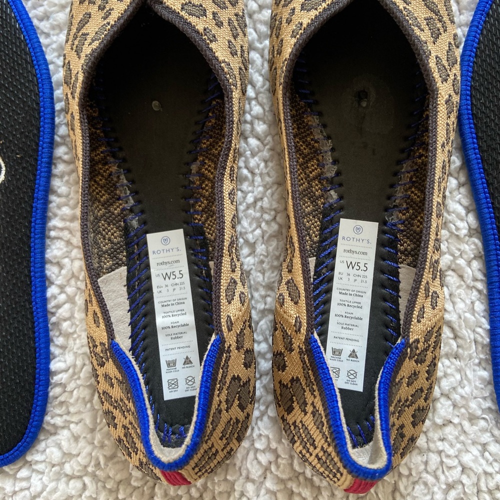 Rothy’s The Flat Rounded Toe In Spotted Leopard Print - Picture 5 of 13